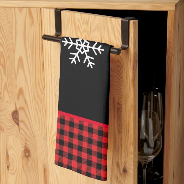 Linge De Cuisine Buffalo Plaid Snowflake (Pliage en tiers)