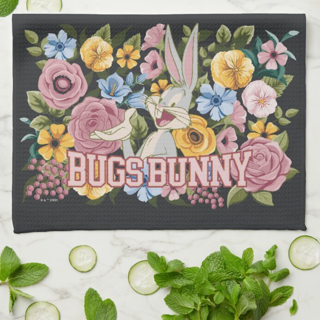 Linge De Cuisine BUGS BUNNY™ Floral Embroidery Graphic (Plié)