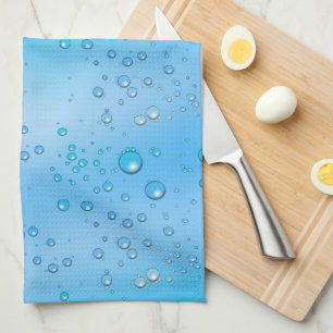 Linge De Cuisine Bulles de l'eau bleue de Faux