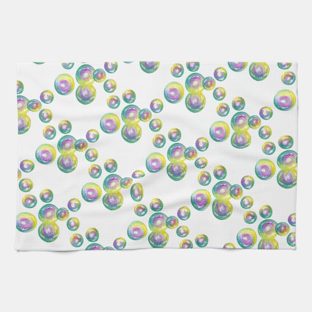 Linge De Cuisine Bulles de savon arc-en-ciel Iridescentes (Horizontal)