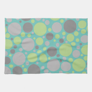 Linge De Cuisine Bulles vertes et grises modernes