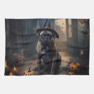 Linge De Cuisine Bullmastiff Citrouilles Halloween effrayant