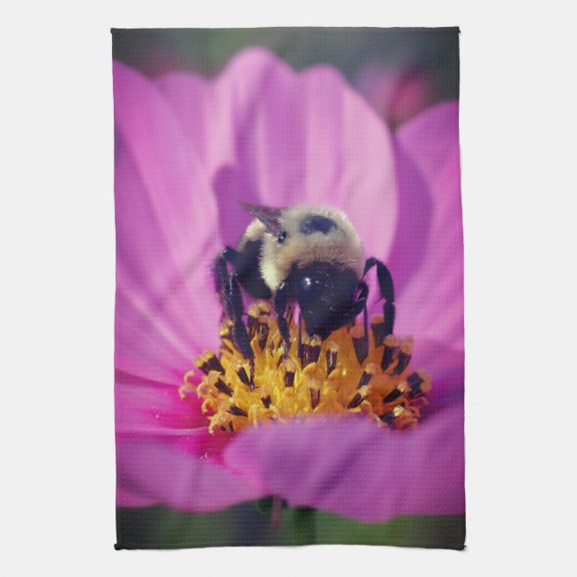 Linge De Cuisine Bumble Bee On Cosmos (Vertical)