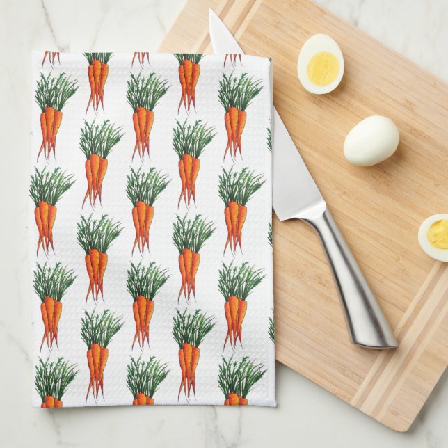 Linge De Cuisine Bunch de carottes Orange Vegetable Veggie Garden (Quart Plié)