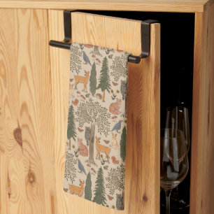 Linge De Cuisine Cabincore Animaux forestiers
