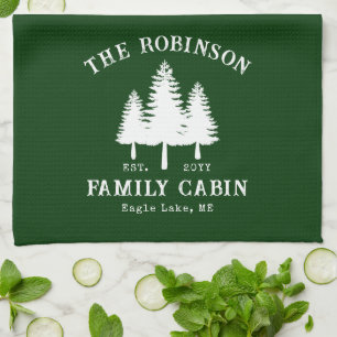 Linge De Cuisine Cabine de Famille de Campagne Rustique Arbres Forê