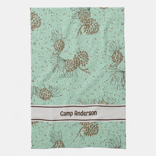 Linge De Cuisine Cabine Pinecones (Vertical)