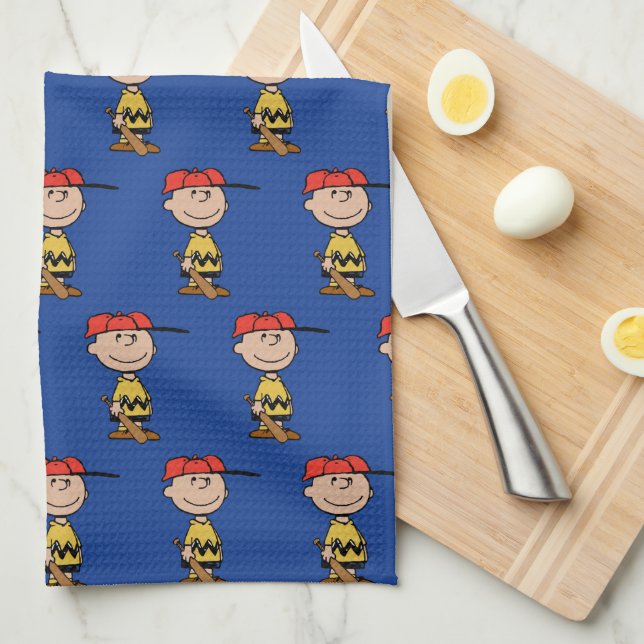 Linge De Cuisine cacahuètes | Charlie Brown Baseball Smile (Quart Plié)
