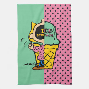Linge De Cuisine cacahuètes   Crème de glace Sally demi et demi