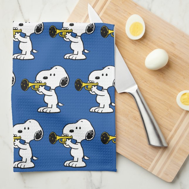 Linge De Cuisine cacahuètes | Joueur de trompette Snoopy (Quart Plié)