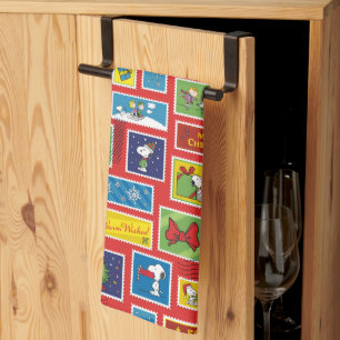 Linge De Cuisine cacahuètes   Motif des timbres de Noël