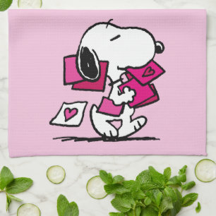 Linge De Cuisine cacahuètes   Saint Valentin   Snoopy Avec Valentin