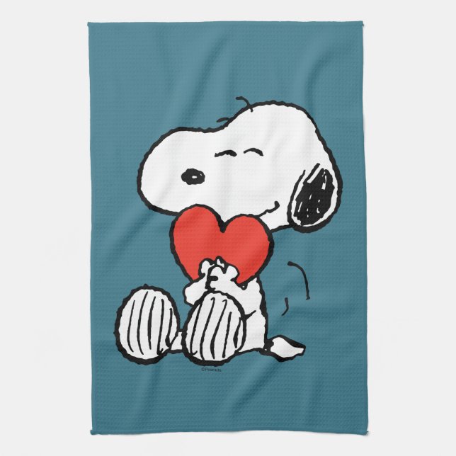 Linge De Cuisine cacahuètes | Saint Valentin | Snoopy Heart Hug (Vertical)