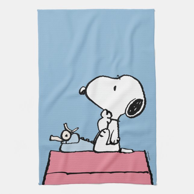 Linge De Cuisine cacahuètes | Snoopy à la machine à écrire (Vertical)