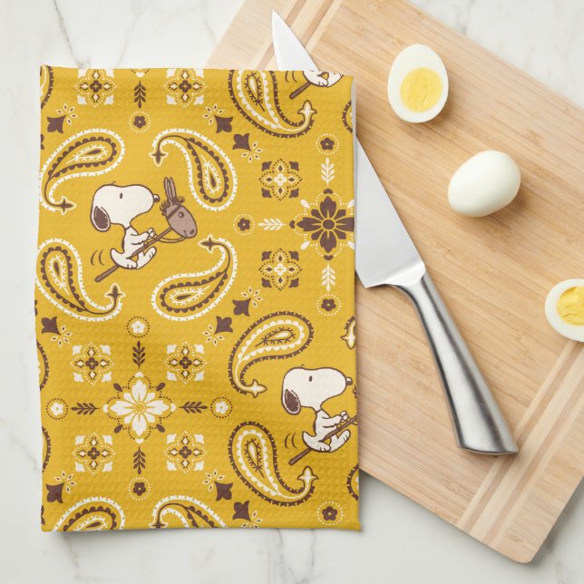 Linge De Cuisine cacahuètes | Snoopy Bandana Cowboy (Quart Plié)