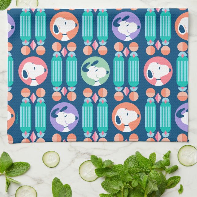 Linge De Cuisine cacahuètes | Snoopy Dark Blue Deco Dreams Motif (Plié)