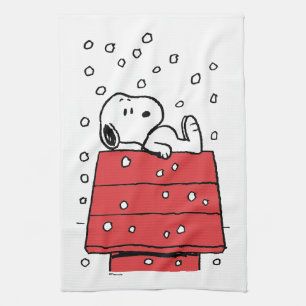 Linge De Cuisine cacahuètes   Snoopy Doghouse Snowflakes