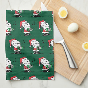 Linge De Cuisine cacahuètes Snoopy Santa Claus Accordian
