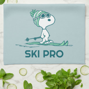 Linge De Cuisine cacahuètes   Snoopy sur Skis