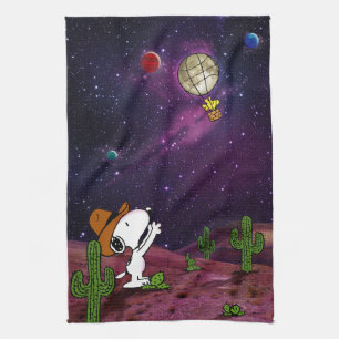 Linge De Cuisine cacahuètes   Snoopy & Woodstock Cowboy