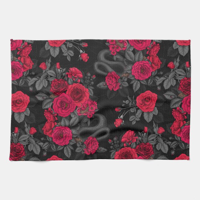 Linge De Cuisine Caché en rose (Horizontal)