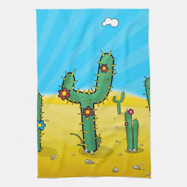 Linge De Cuisine Cactus (Vertical)