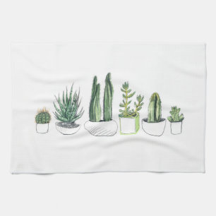 Linge De Cuisine Cactus pour aquarelle et Succulents