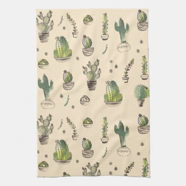 Linge De Cuisine Cactus Succulents de la vie Plante Motif (Vertical)