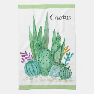 Linge De Cuisine Cactus watercolor cacti flowers floral desert illu
