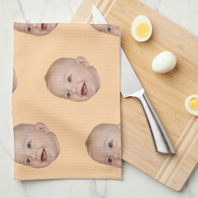 Linge De Cuisine Cadeau de cuisson sur le visage personnalisé de gr (Quart Plié)