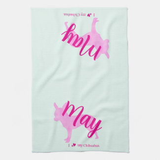 Linge De Cuisine Cadeau de maman pour Chihuahua personnalisé silhou