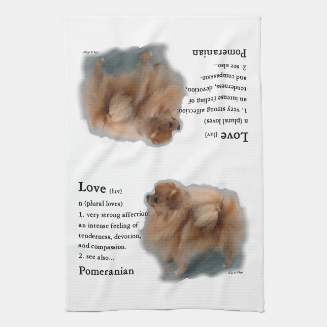 Linge De Cuisine Cadeaux amoureux de Poméranie (Vertical)