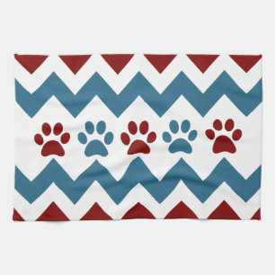 Linge De Cuisine Cadeaux bleus rouges d'amoureux des chiens