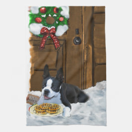 Linge De Cuisine Cadeaux de Noël Boston Terrier