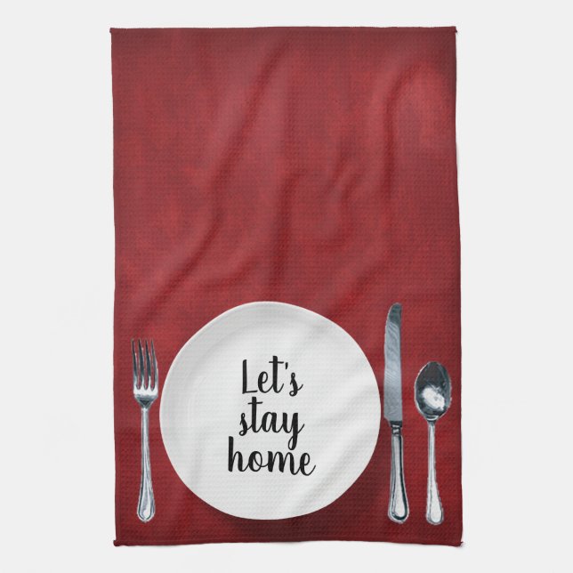 Linge De Cuisine Cadre Du Dîner En Rouge (Vertical)