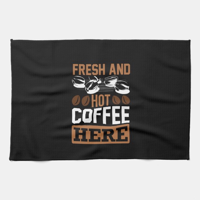 Linge De Cuisine Café Art Frais Et Café Chaud (Horizontal)