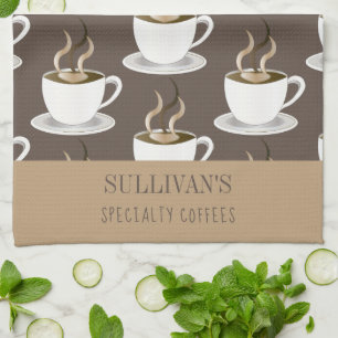 Linge De Cuisine Café Espresso Motif Capuccino - Monogramme