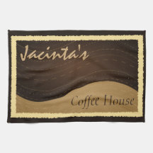 Café et crème Vagues Cuisine personnalisée Serviet