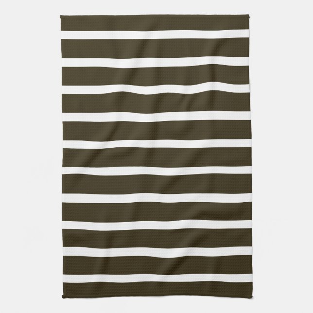 Linge De Cuisine Café Mocha Neutral Stripes (Vertical)