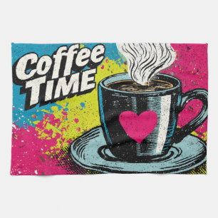Linge De Cuisine "Café Time" Vibrant Pop Art Conception de Mug