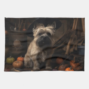 Linge De Cuisine Cairn Terrier Citrouilles Halloween effroi