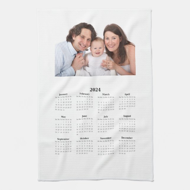 Linge De Cuisine Calendrier 2024 avec photo personnalisée (Vertical)