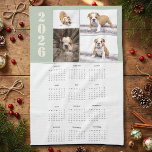 Linge De Cuisine Calendrier 2026 Chien Animal Compagnon 4 Collage P