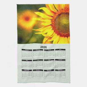 Linge De Cuisine Calendrier 2026 de beau tournesol jaune