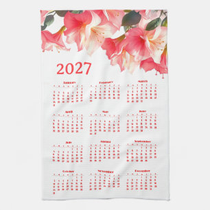 Linge De Cuisine Calendrier 2027 avec des fleurs