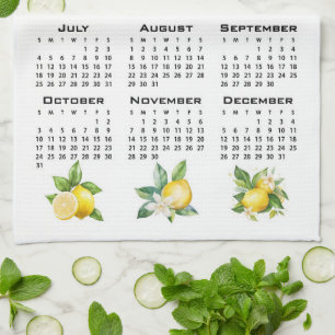 Linge De Cuisine Calendrier 2027 style italien citrons blancs
