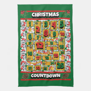 Linge De Cuisine Calendrier de l'Avent de Noël à compte à rebours H