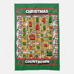 Linge De Cuisine Calendrier de l'Avent de Noël du chien de montagne