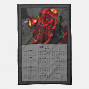 Linge De Cuisine Calendrier de tissu de 2015 roses de poison