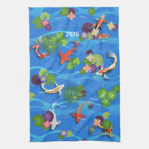 Linge De Cuisine Calendrier japonais Koi Fish Pond 2026